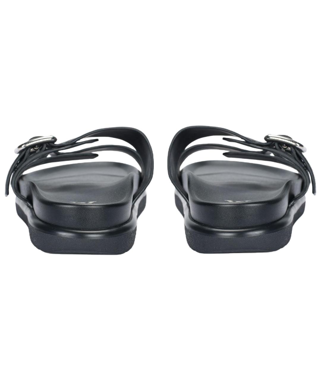 LOUIS VUITTON Черные кожаные сандалии, фото 4