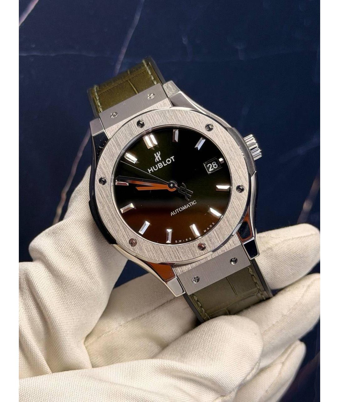 HUBLOT Хаки металлические часы, фото 9
