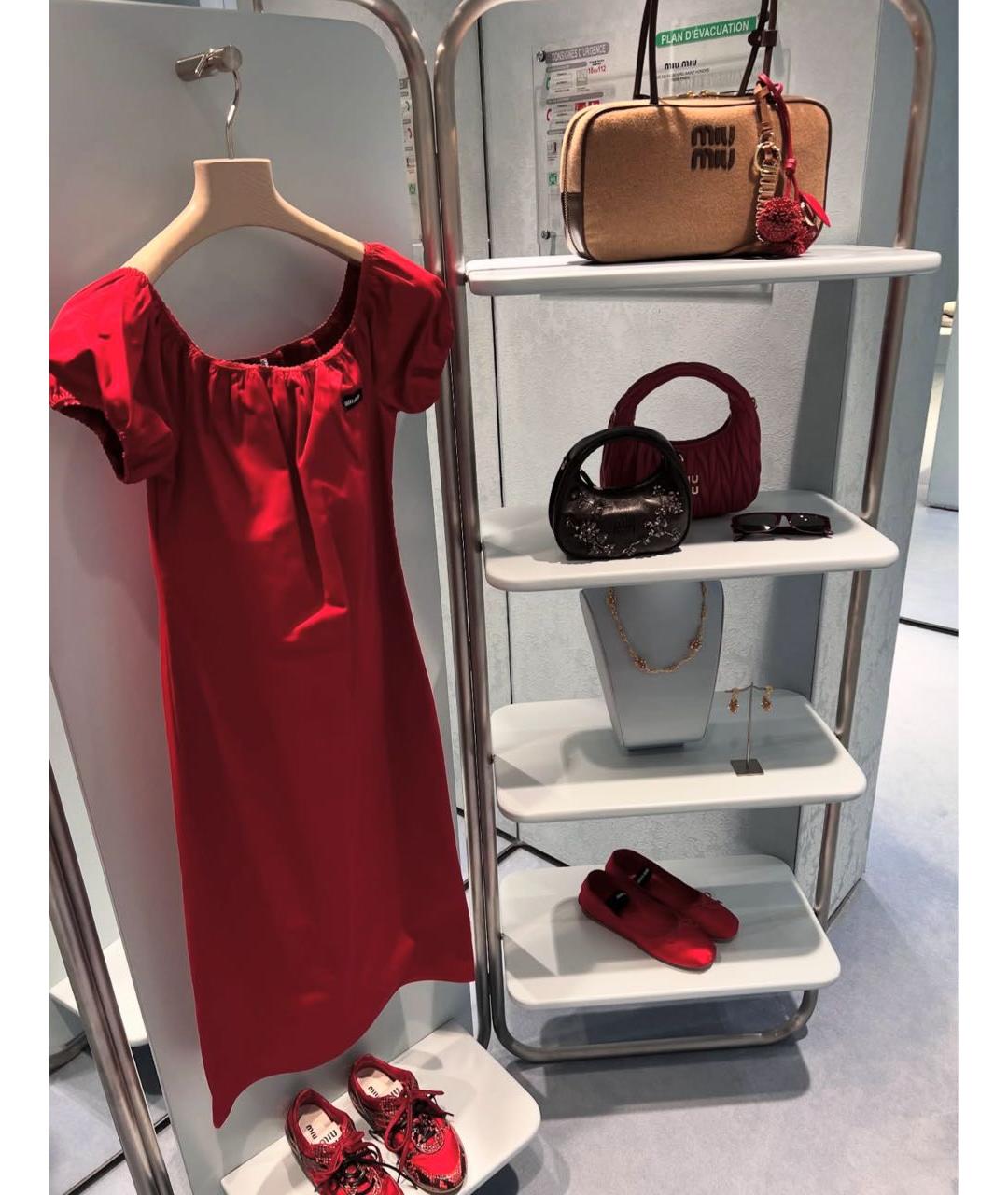 MIU MIU Красные кроссовки, фото 5