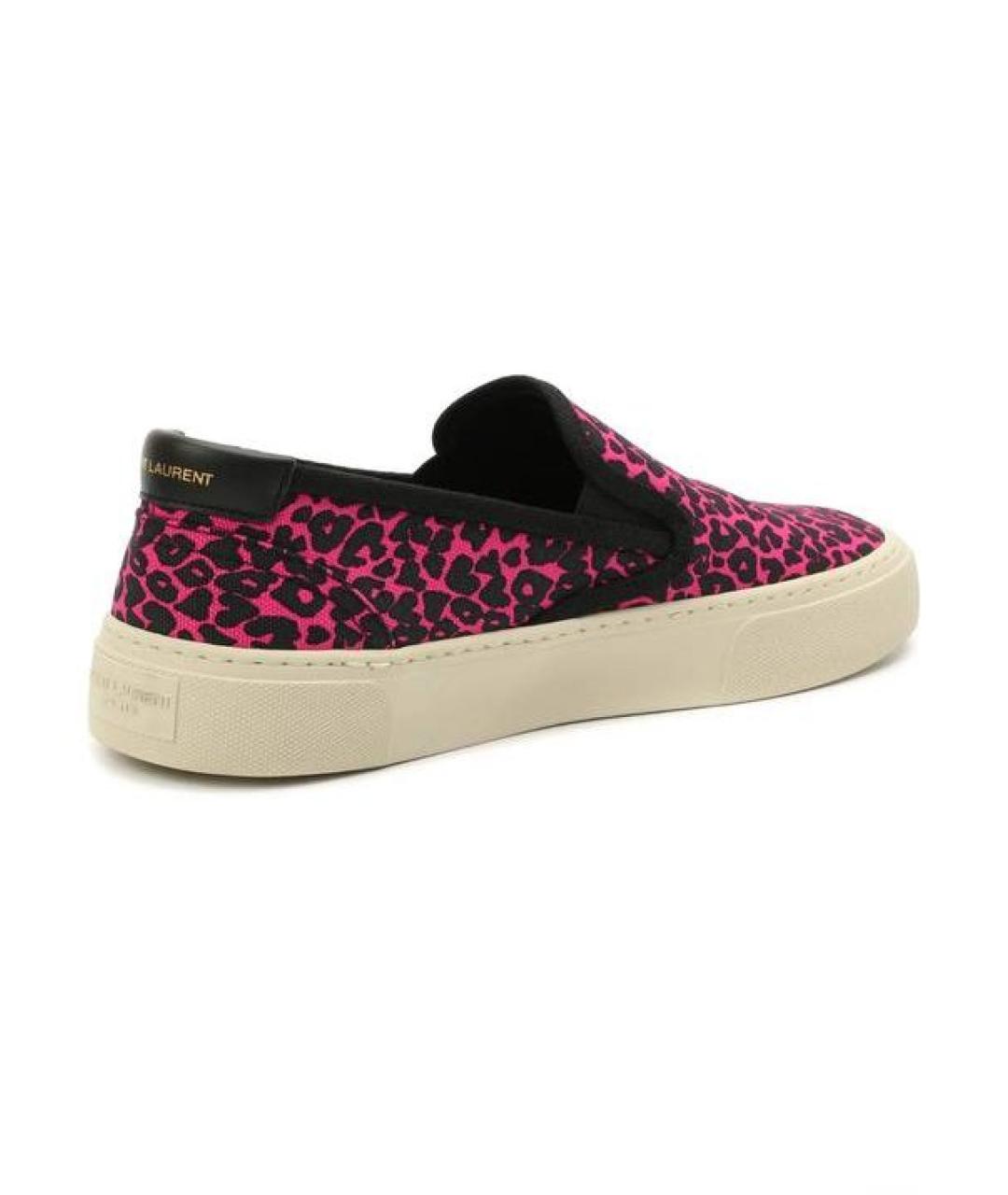 SAINT LAURENT Фуксия текстильные слипоны, фото 4