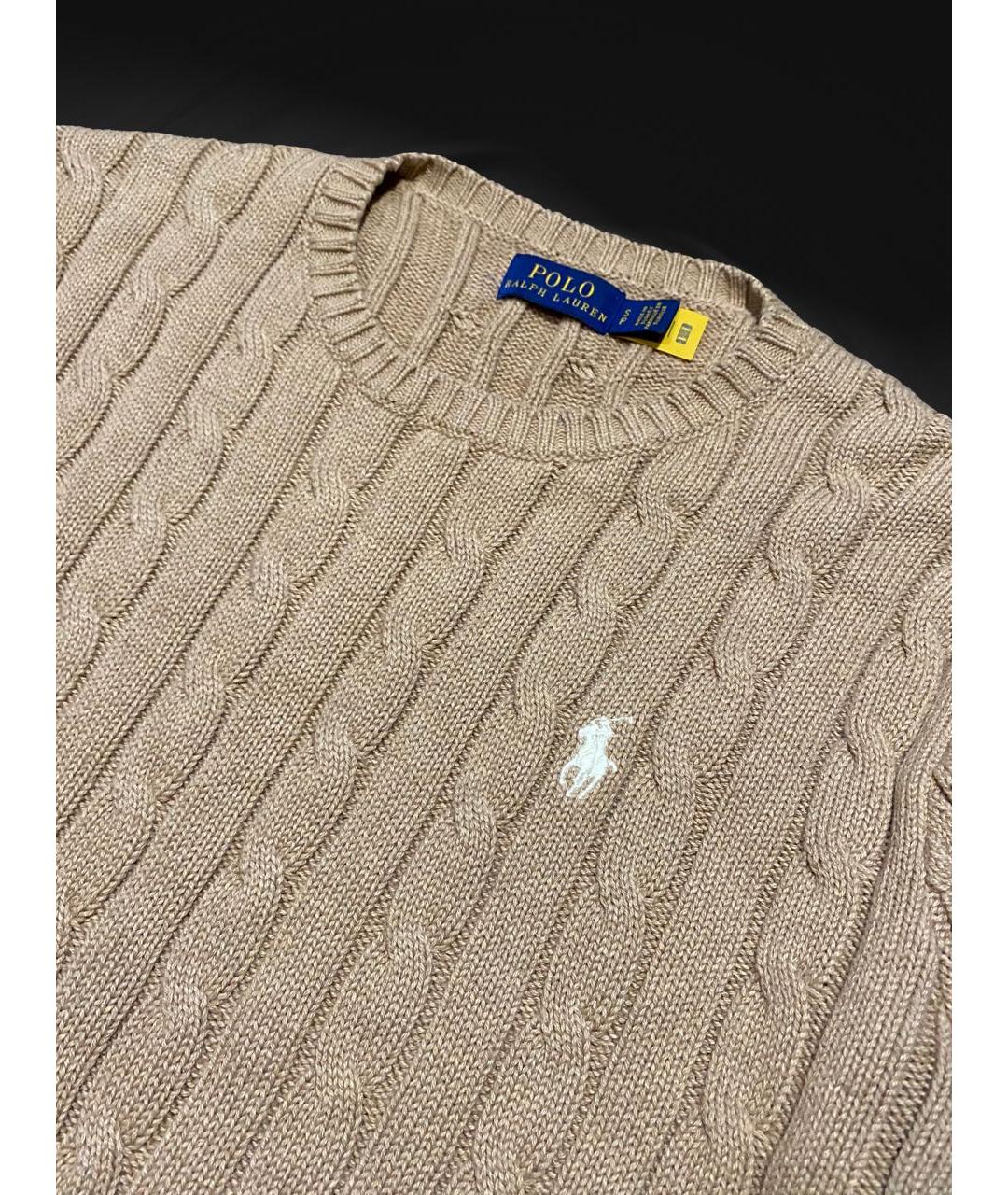 POLO RALPH LAUREN Бежевый хлопковый джемпер / свитер, фото 4