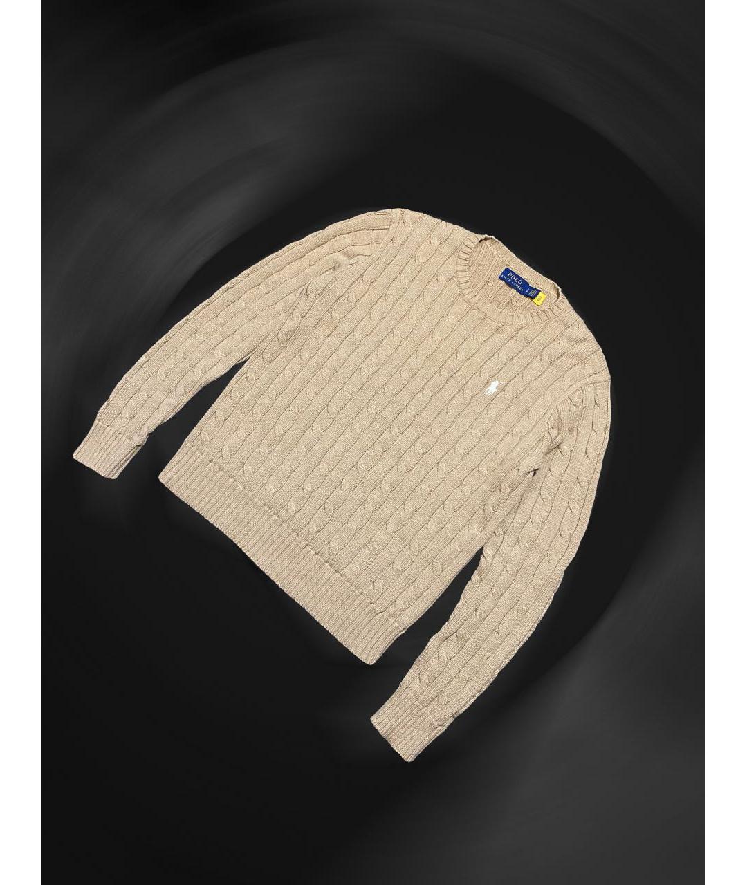 POLO RALPH LAUREN Бежевый хлопковый джемпер / свитер, фото 3