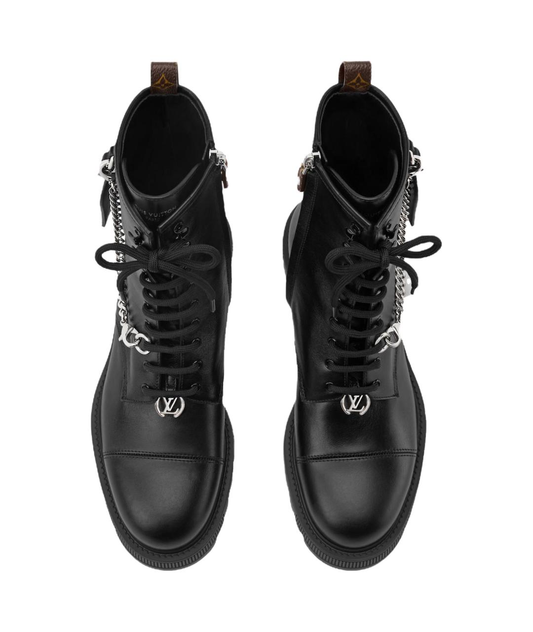 LOUIS VUITTON Черные кожаные полусапоги, фото 4