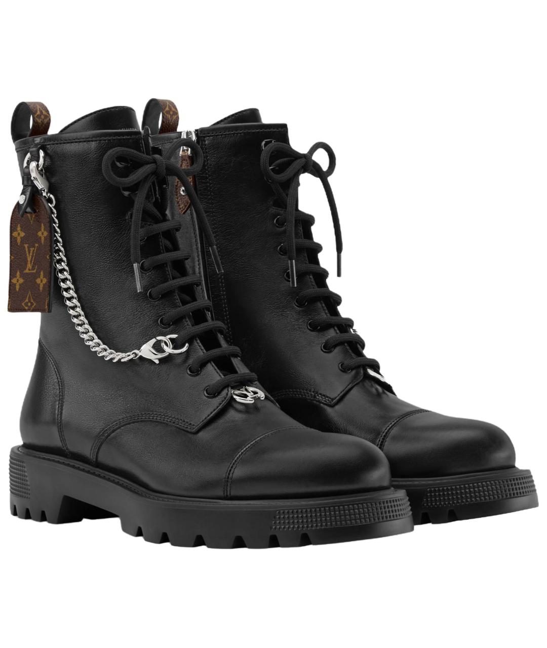 LOUIS VUITTON Черные кожаные полусапоги, фото 3