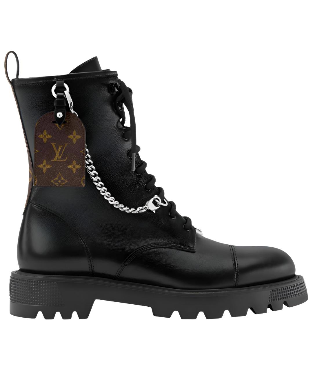 LOUIS VUITTON Черные кожаные полусапоги, фото 1