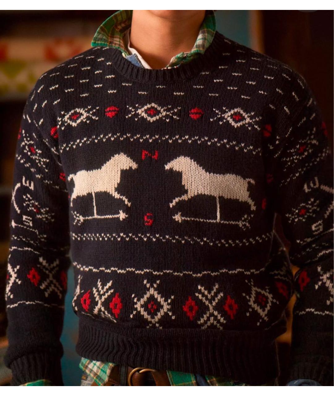 POLO RALPH LAUREN Темно-синий шерстяной джемпер / свитер, фото 2