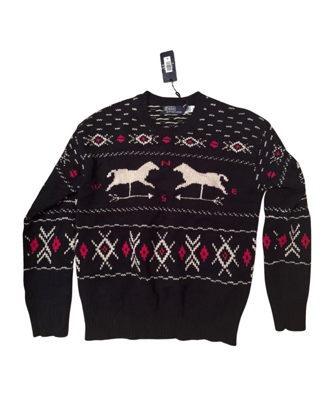 POLO RALPH LAUREN Темно-синий шерстяной джемпер / свитер, фото 1