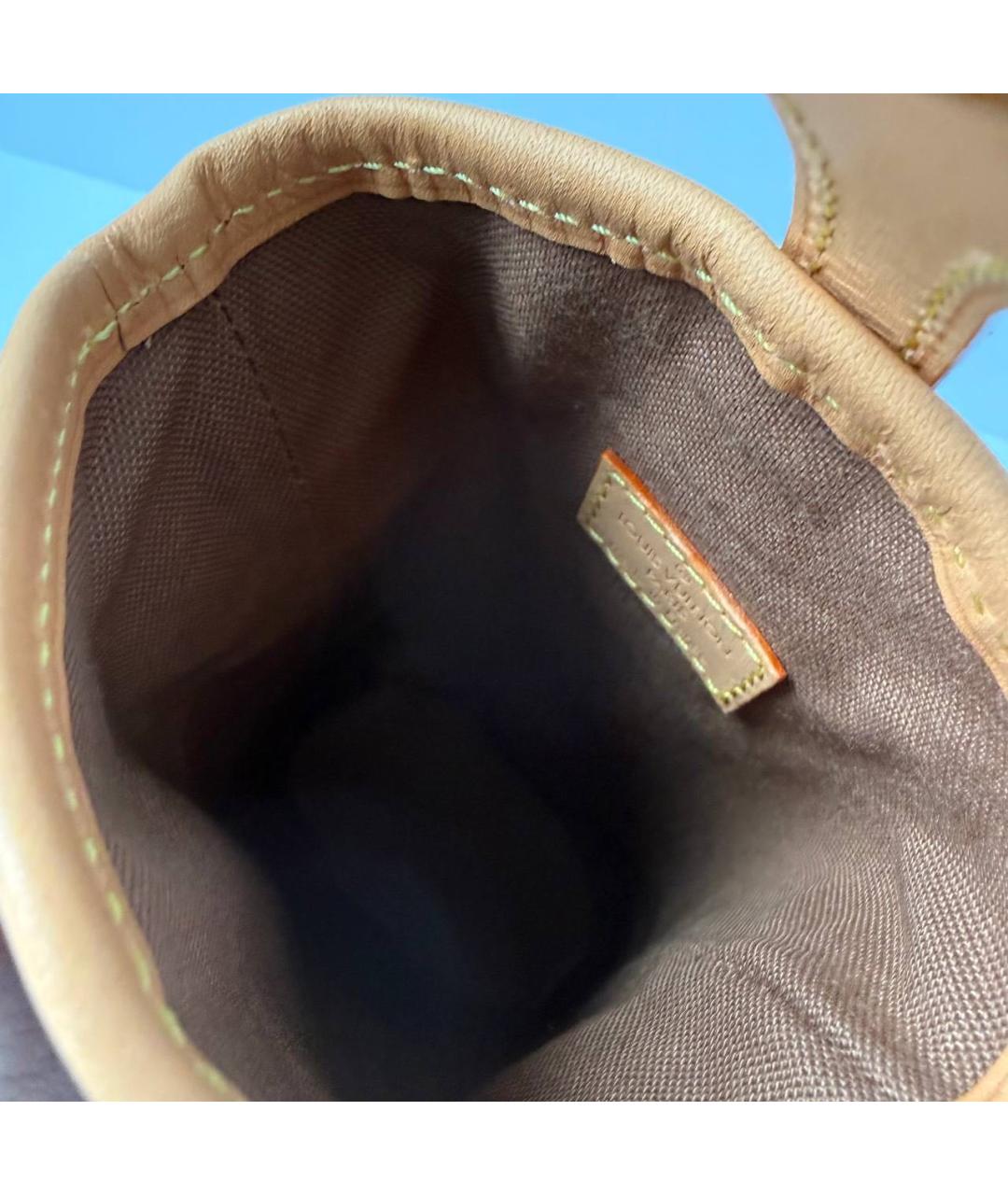 LOUIS VUITTON Коричневая кожаная сумка через плечо, фото 6