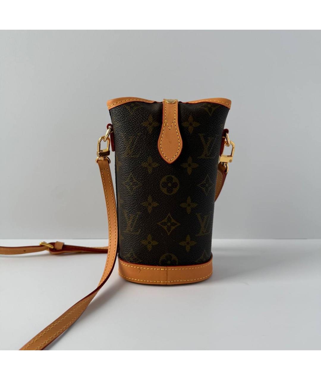 LOUIS VUITTON Коричневая кожаная сумка через плечо, фото 3
