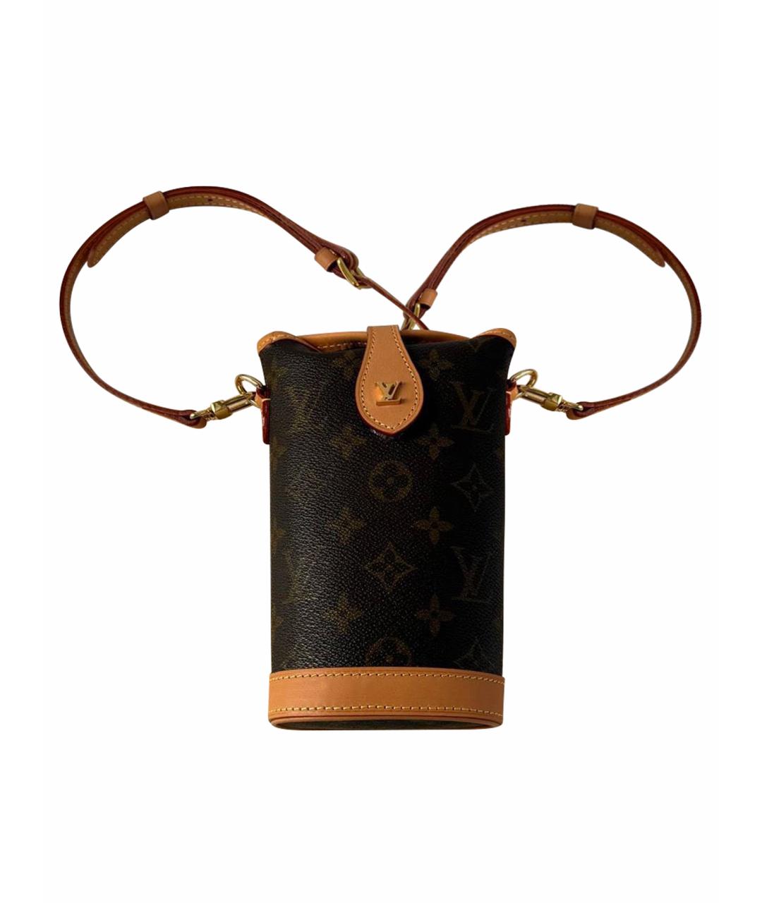 LOUIS VUITTON Коричневая кожаная сумка через плечо, фото 1