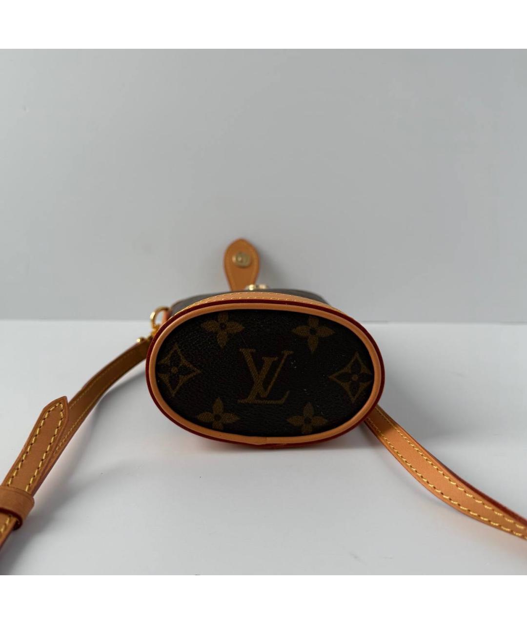 LOUIS VUITTON Коричневая кожаная сумка через плечо, фото 5