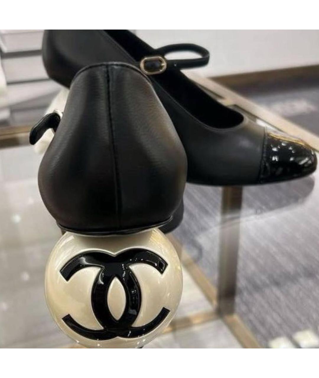 CHANEL Черные кожаные туфли, фото 8