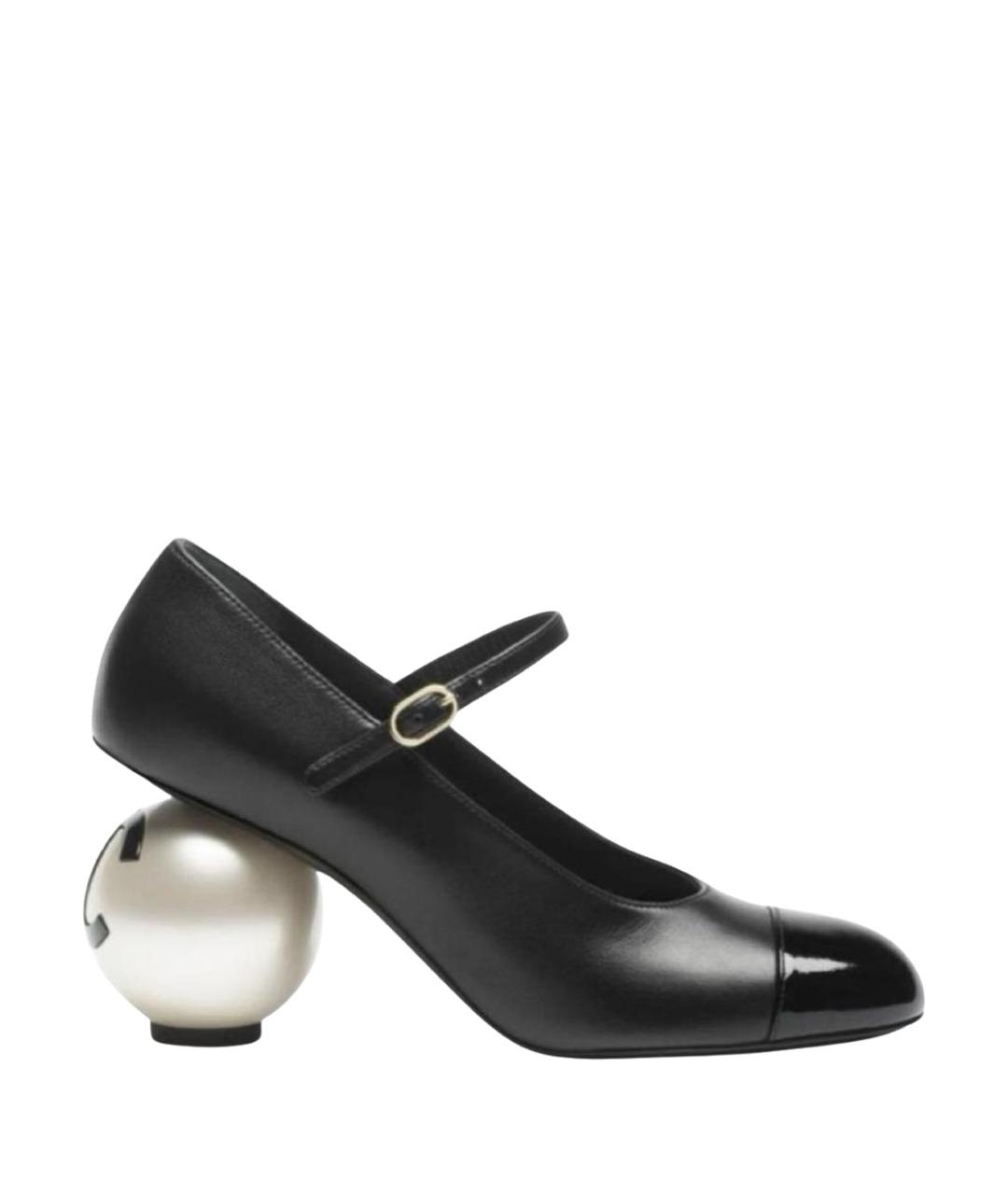 CHANEL Черные кожаные туфли, фото 1