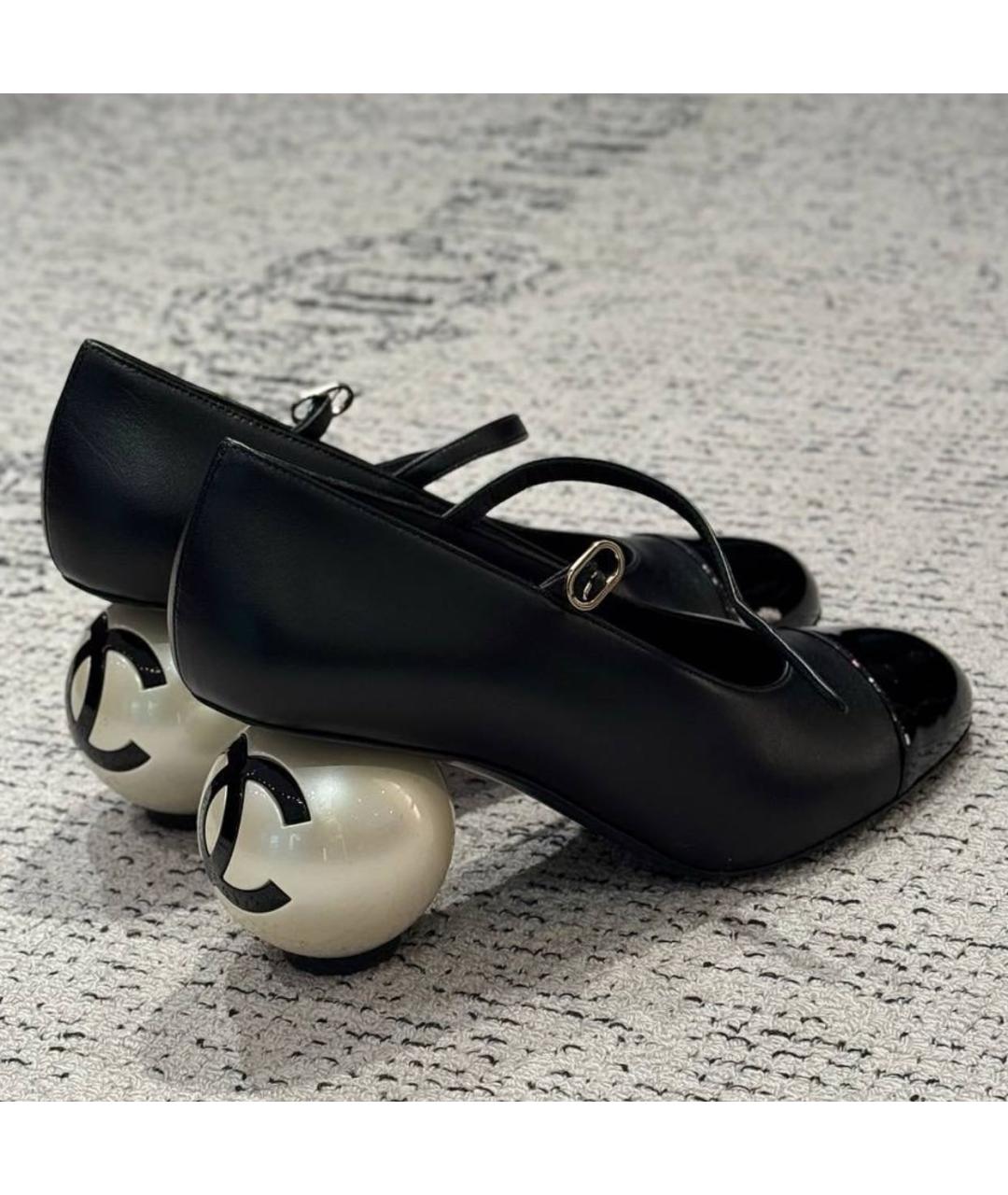 CHANEL Черные кожаные туфли, фото 5