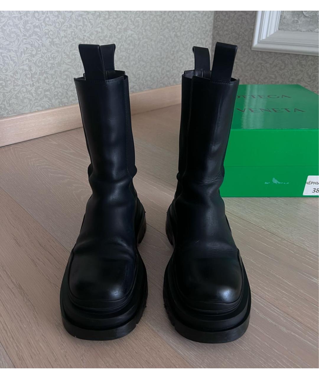 BOTTEGA VENETA Черные кожаные ботинки, фото 3