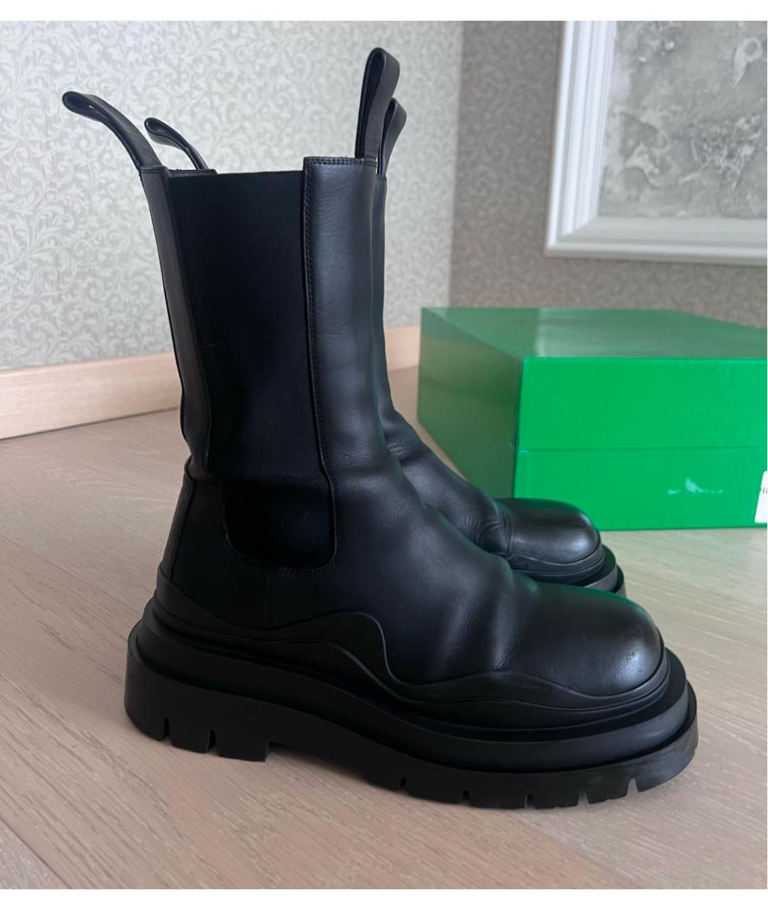 BOTTEGA VENETA Черные кожаные ботинки, фото 2