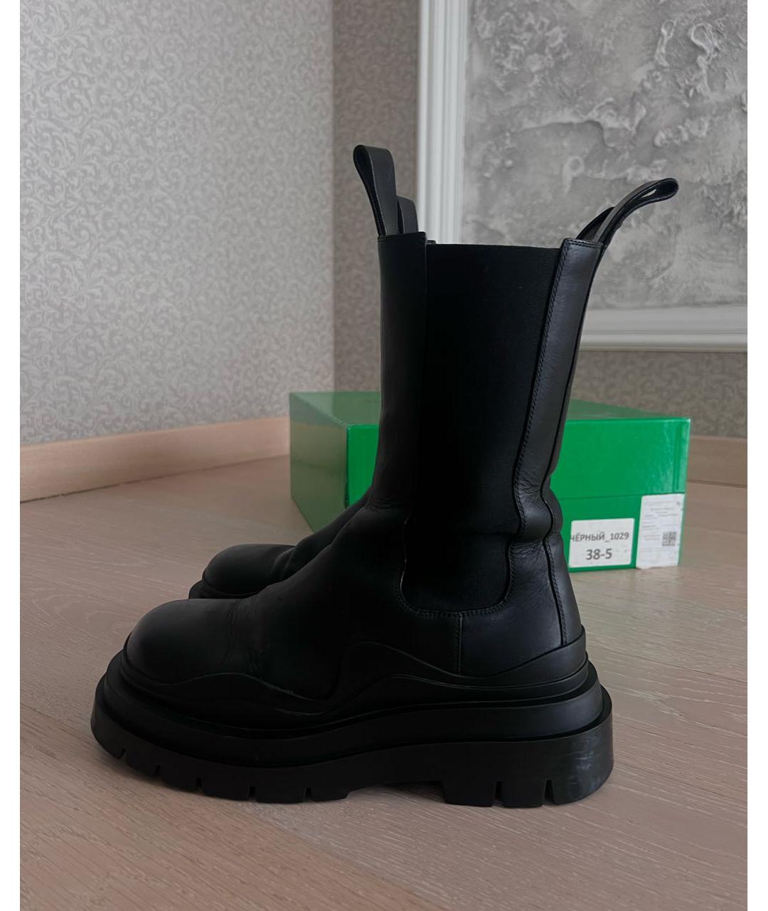 BOTTEGA VENETA Черные кожаные ботинки, фото 9