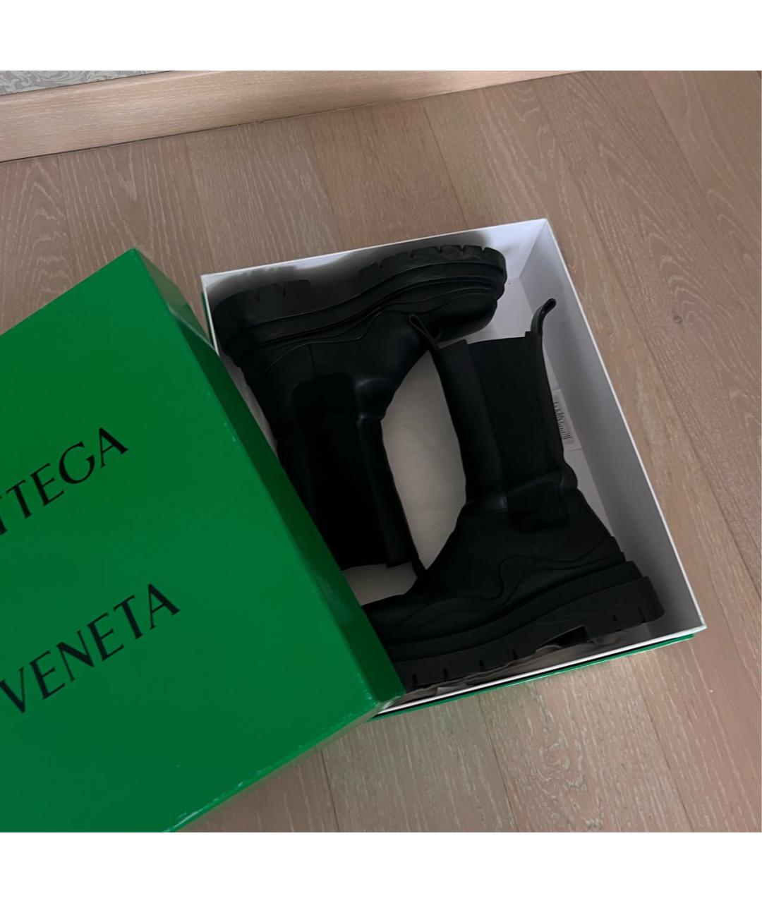 BOTTEGA VENETA Черные кожаные ботинки, фото 7