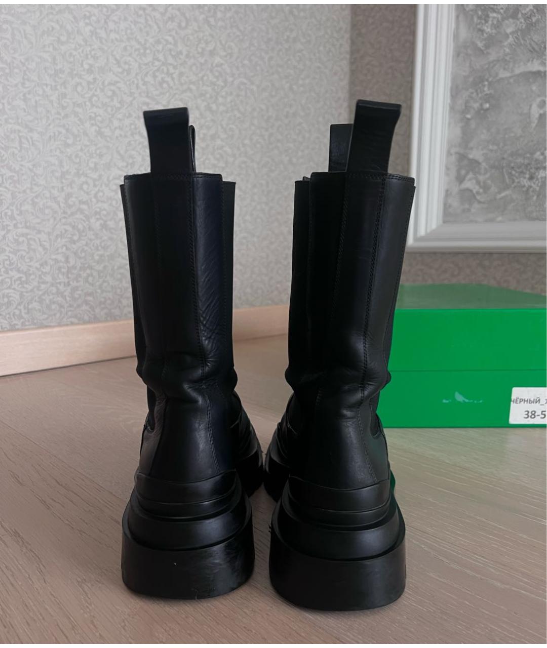 BOTTEGA VENETA Черные кожаные ботинки, фото 4