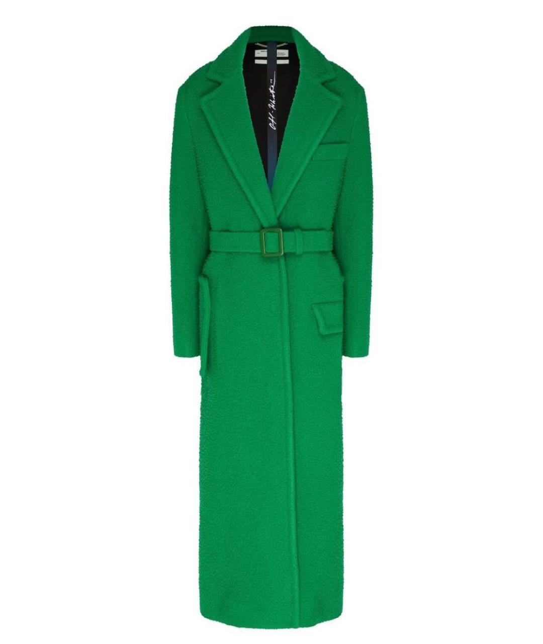 OFF-WHITE Зеленые шерстяное пальто, фото 1