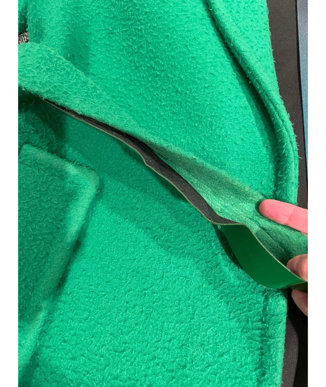 OFF-WHITE Зеленые шерстяное пальто, фото 7