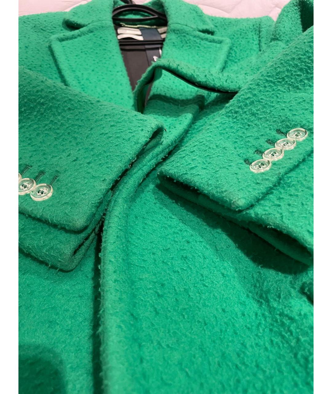 OFF-WHITE Зеленые шерстяное пальто, фото 8
