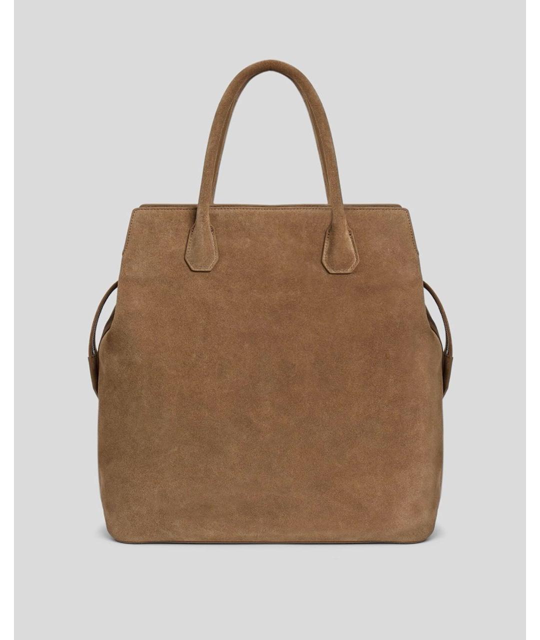 12 STOREEZ Коричневая замшевая сумка тоут, фото 8