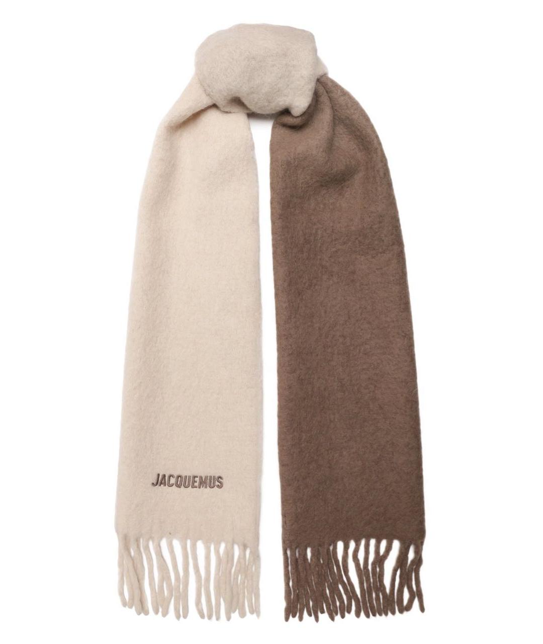 JACQUEMUS Бежевый шерстяной шарф, фото 4