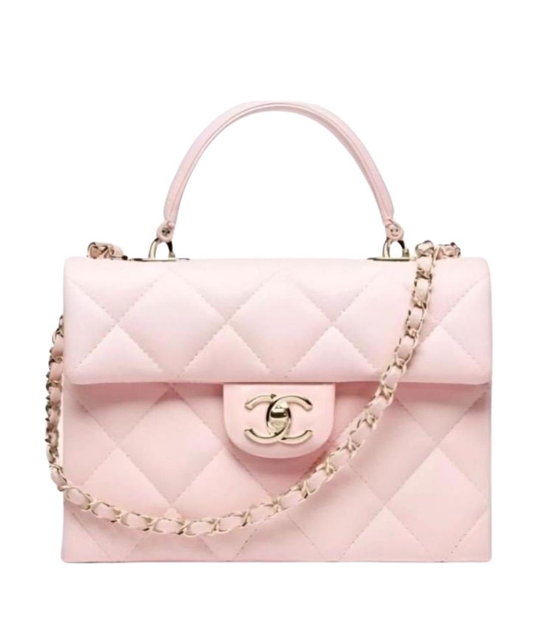 CHANEL Розовая кожаная сумка с короткими ручками, фото 1