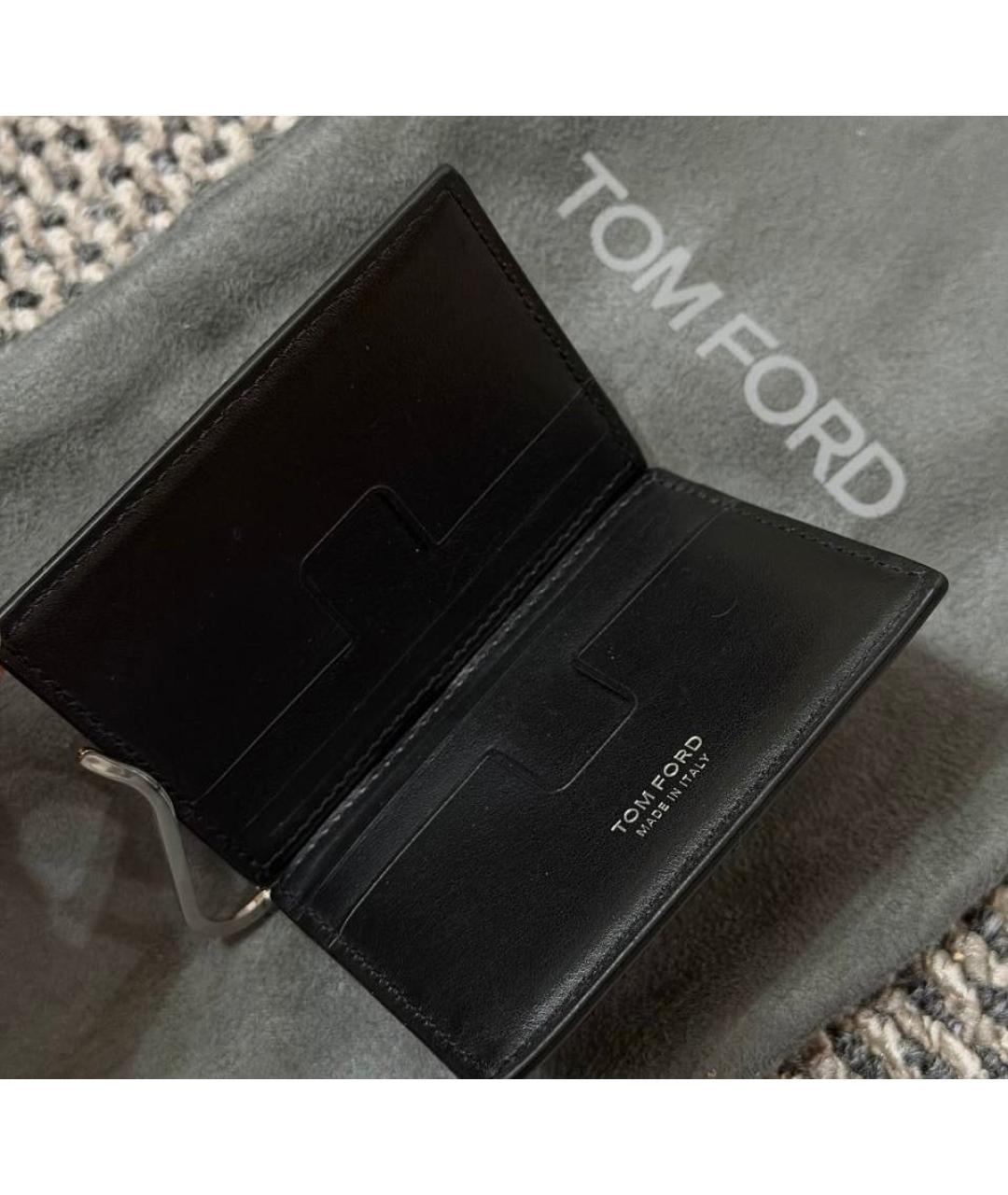 TOM FORD Черный кожаный кошелек, фото 8
