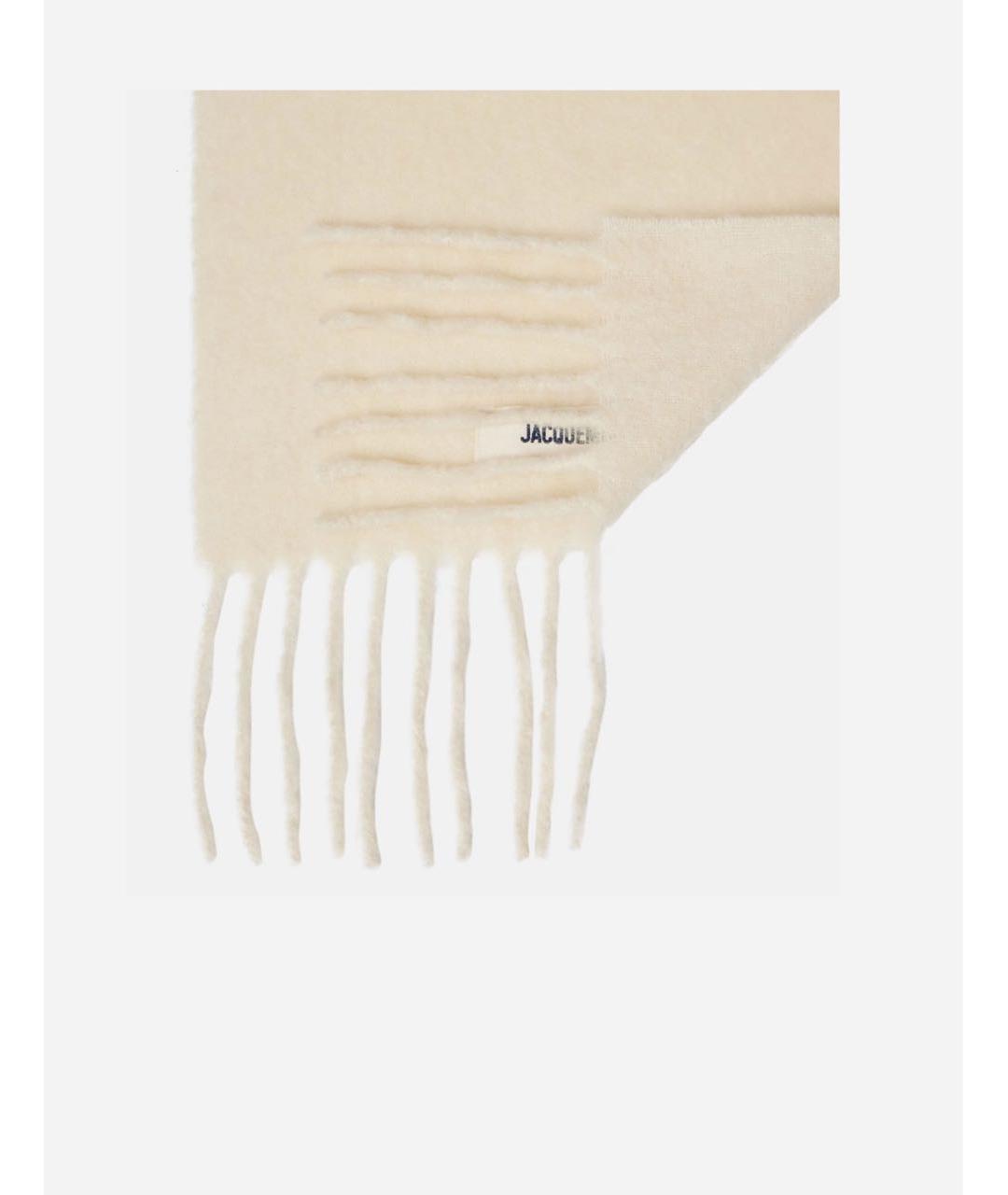 JACQUEMUS Бежевый шерстяной шарф, фото 4