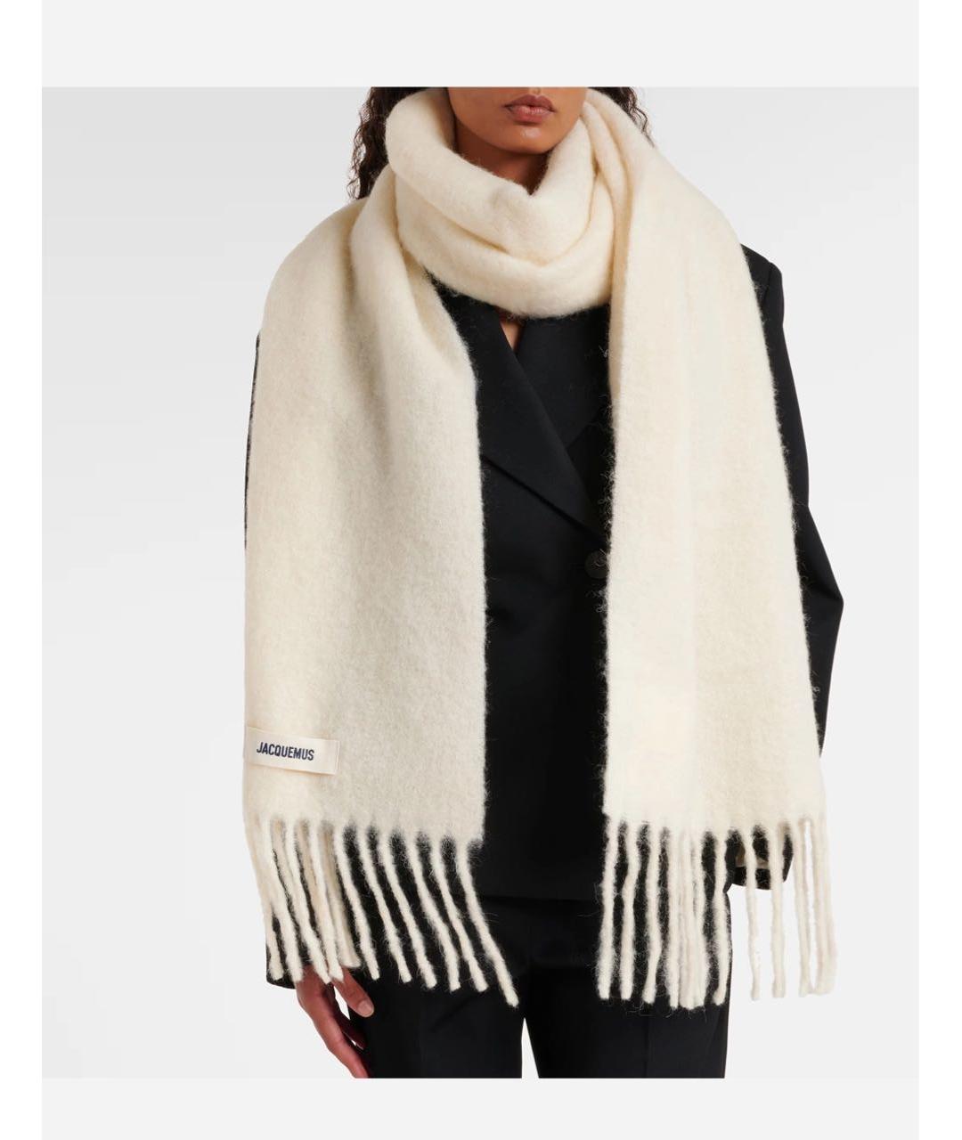 JACQUEMUS Бежевый шерстяной шарф, фото 2