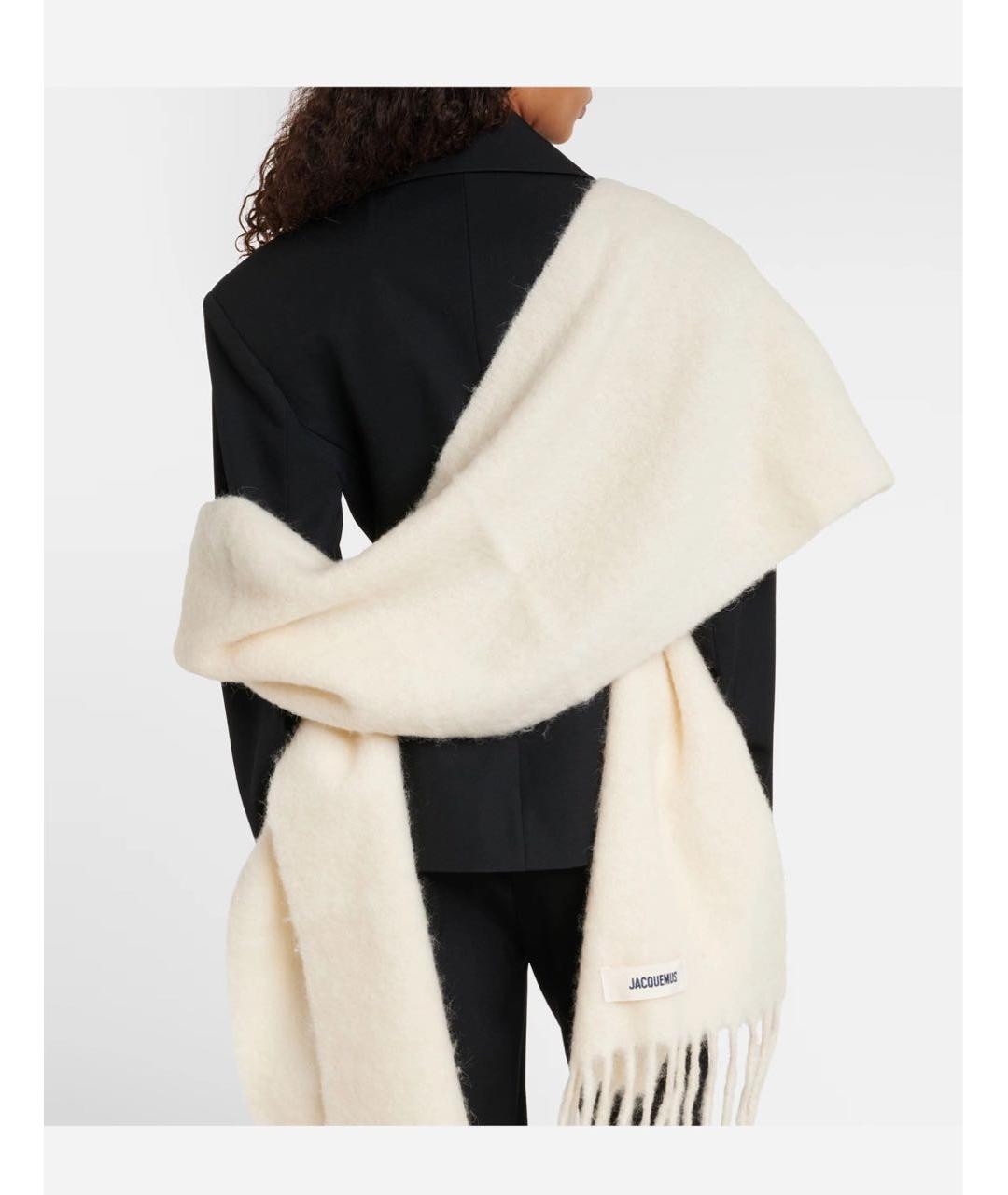 JACQUEMUS Бежевый шерстяной шарф, фото 3