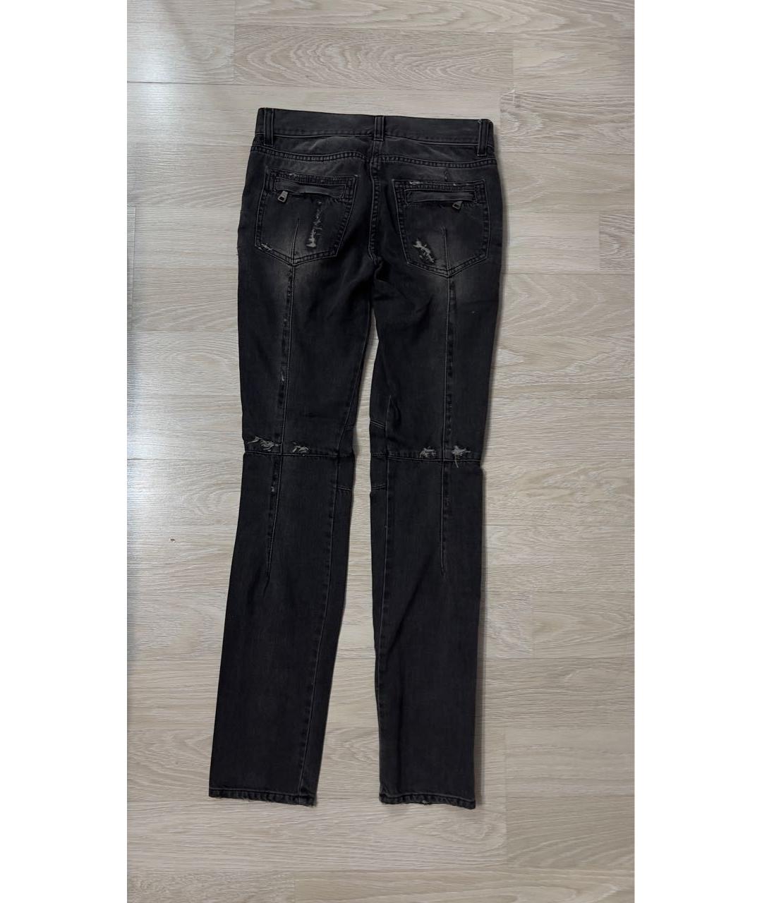 BALMAIN Антрацитовые хлопковые джинсы слим, фото 2