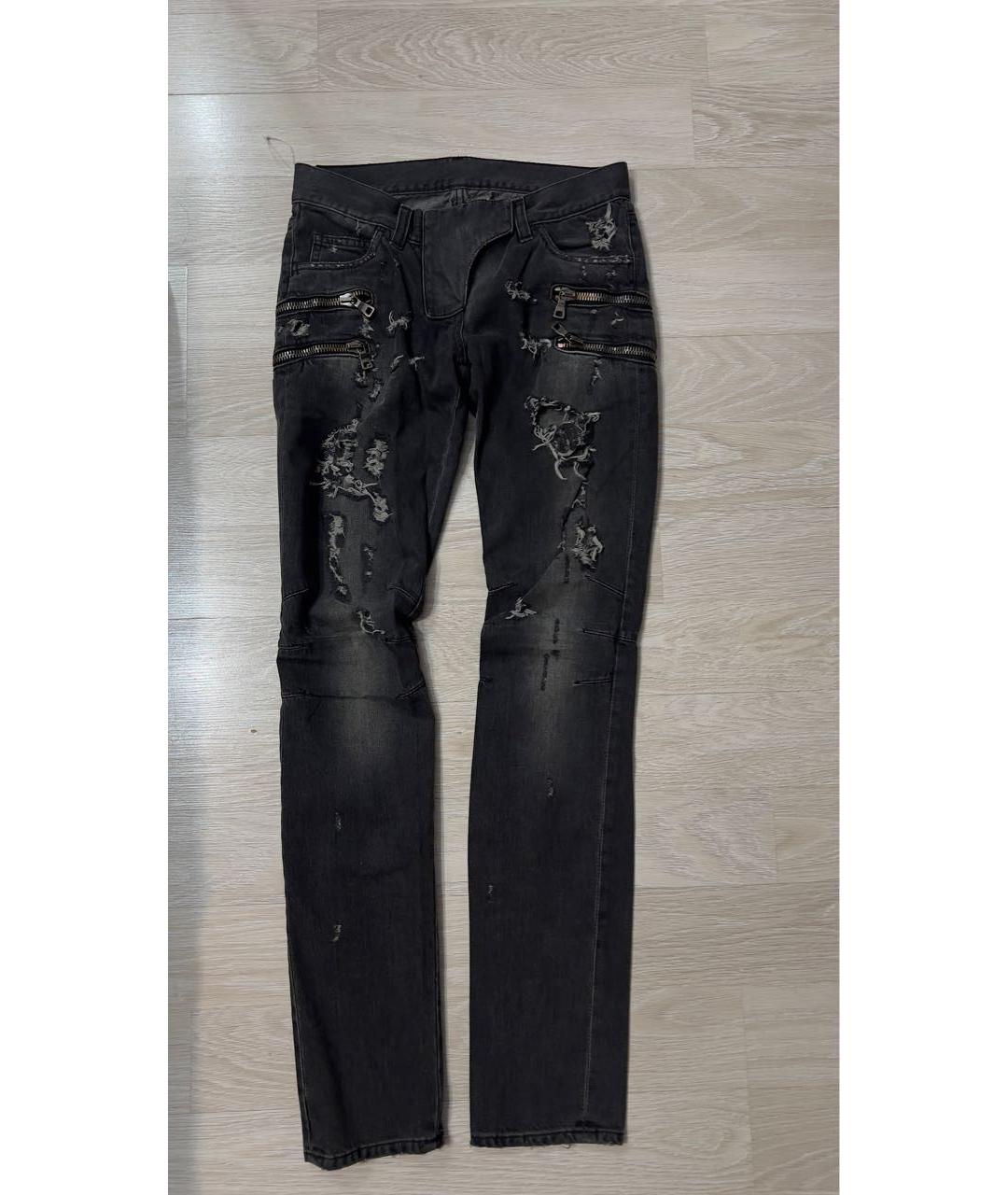 BALMAIN Антрацитовые хлопковые джинсы слим, фото 5