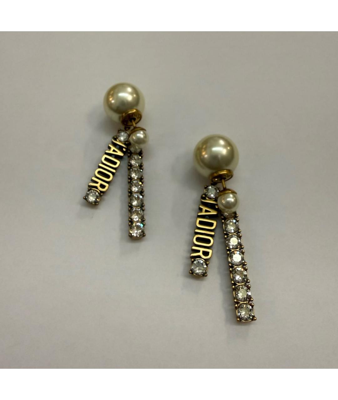 CHRISTIAN DIOR Золотые латунные серьги, фото 2