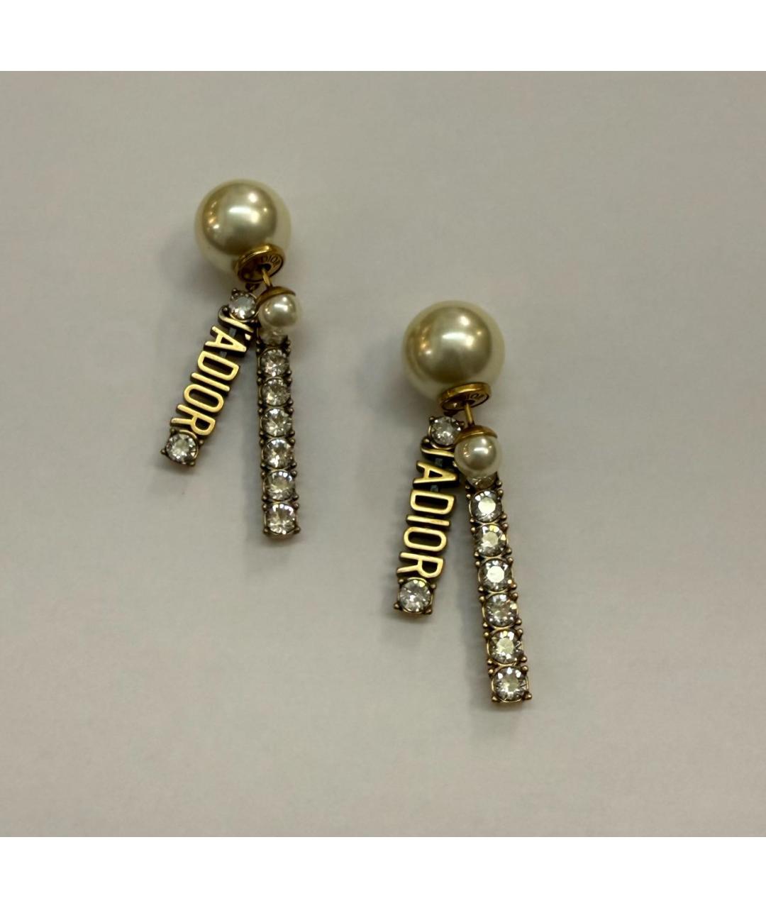 CHRISTIAN DIOR Золотые латунные серьги, фото 3