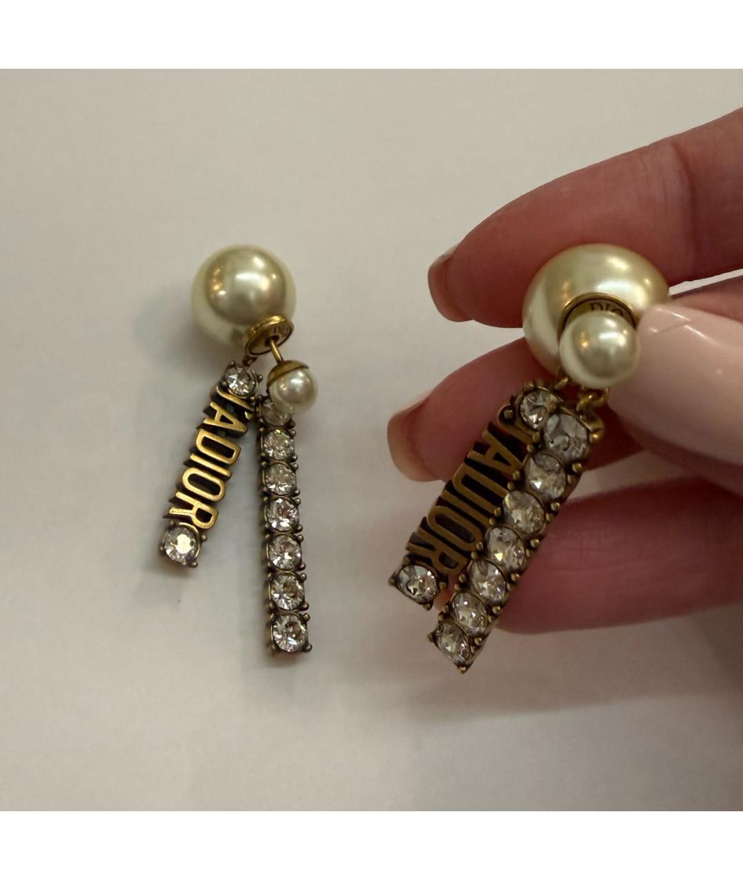 CHRISTIAN DIOR Золотые латунные серьги, фото 4