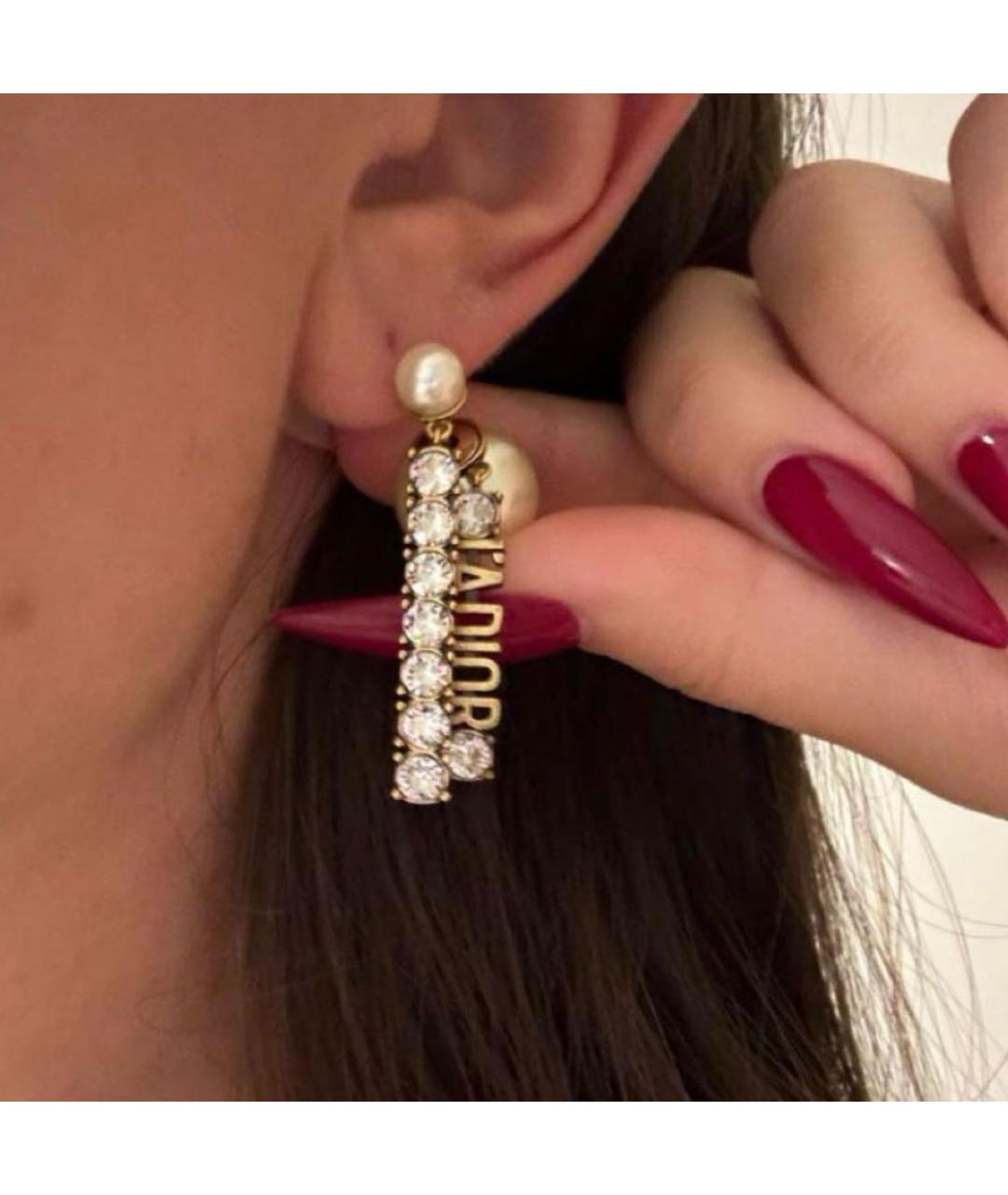 CHRISTIAN DIOR Золотые латунные серьги, фото 8