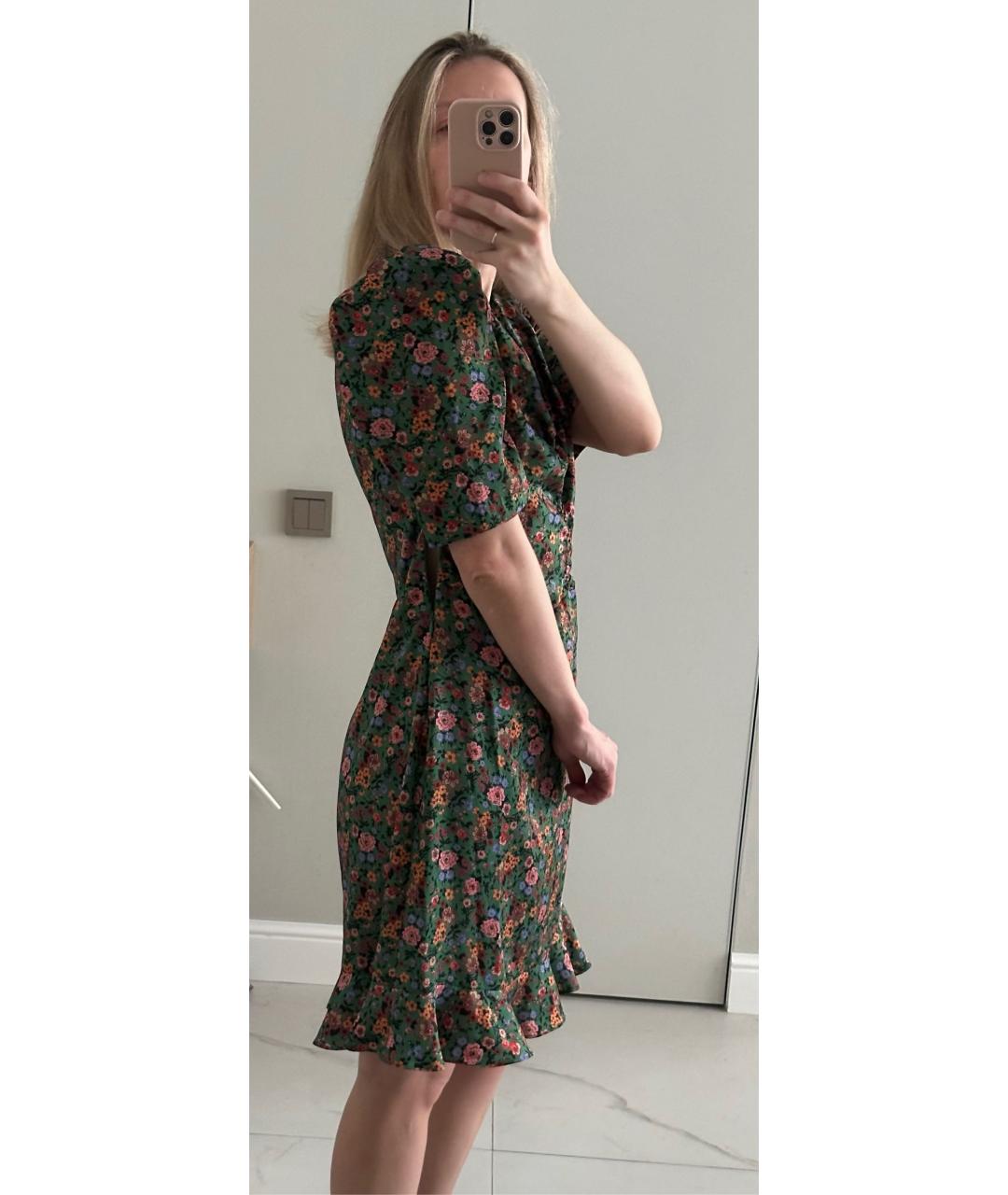 SANDRO Зеленые полиэстеровое повседневное платье, фото 8