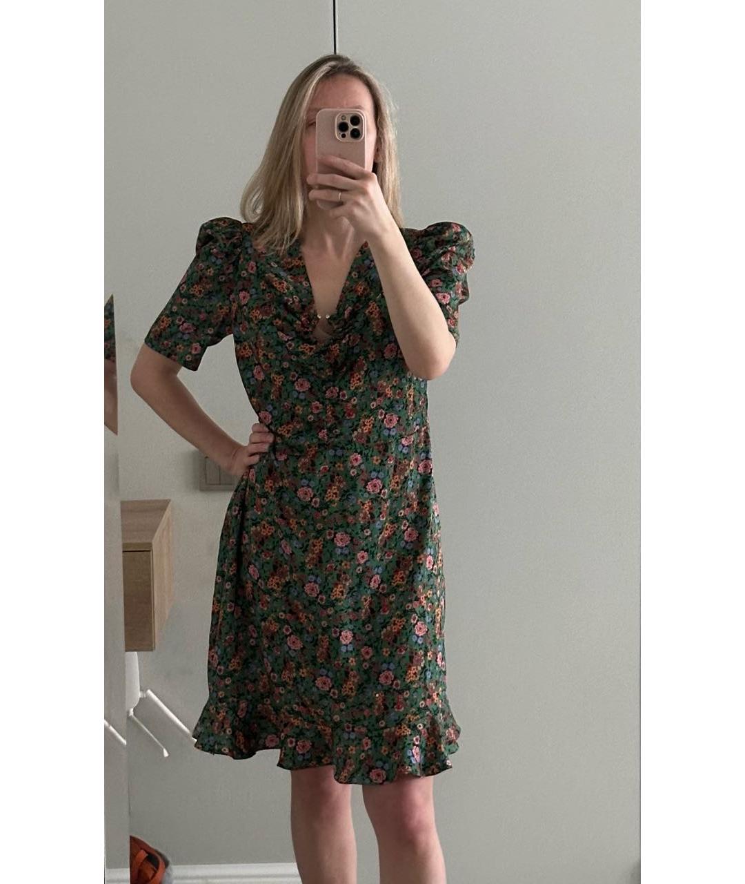 SANDRO Зеленые полиэстеровое повседневное платье, фото 2