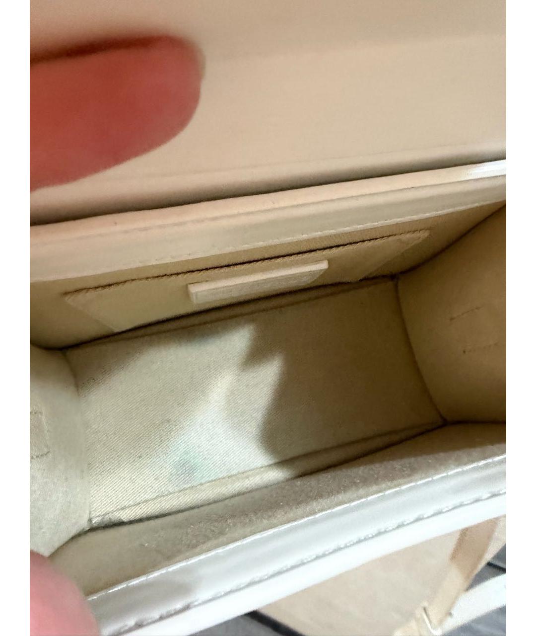 JACQUEMUS Белая кожаная сумка с короткими ручками, фото 5