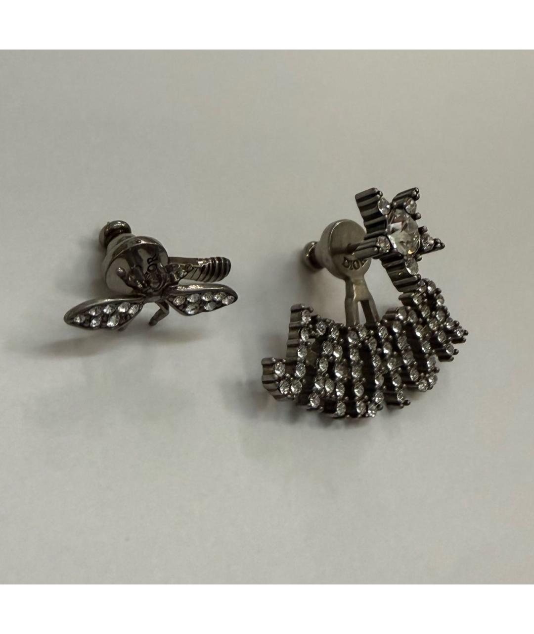 CHRISTIAN DIOR Антрацитовые латунные серьги, фото 5