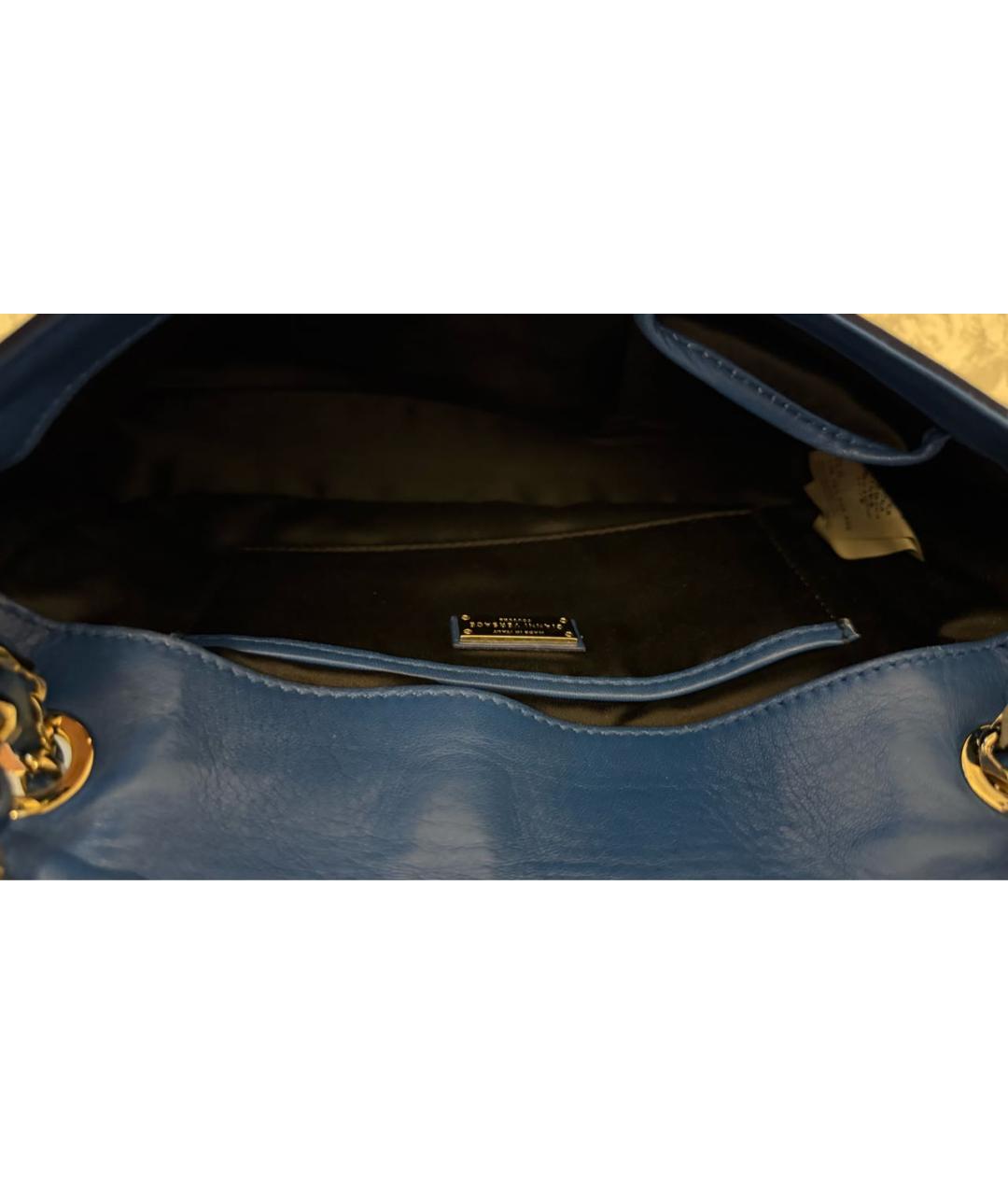 VERSACE Синяя замшевая сумка через плечо, фото 4