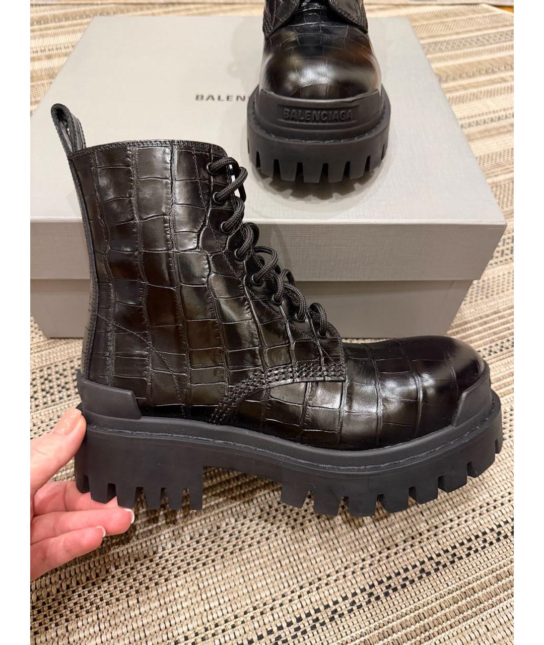 BALENCIAGA Черные кожаные ботинки, фото 7