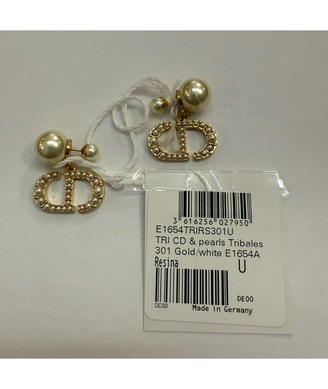 CHRISTIAN DIOR Золотые латунные серьги, фото 4