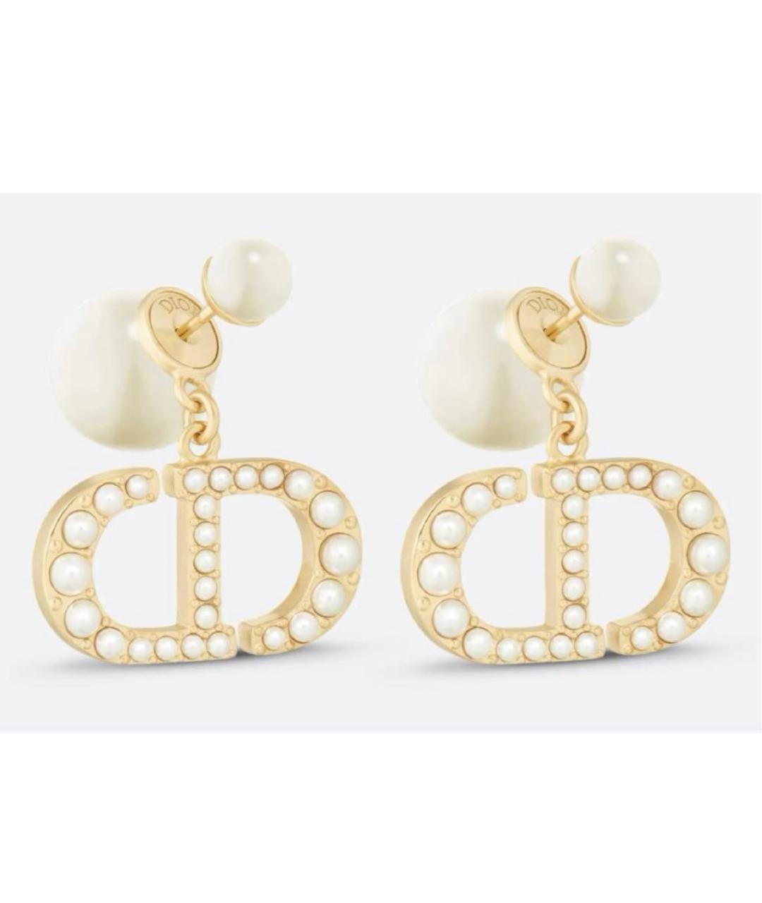 CHRISTIAN DIOR Золотые латунные серьги, фото 7