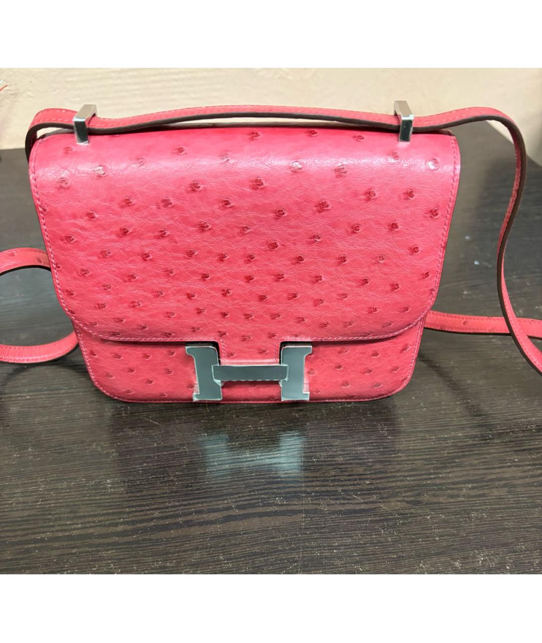 HERMES Красная кожаная сумка через плечо, фото 6