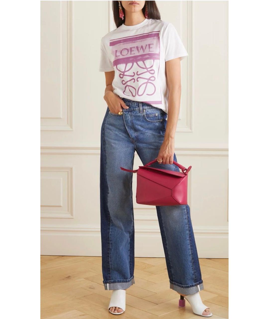 LOEWE Белая хлопковая футболка, фото 2