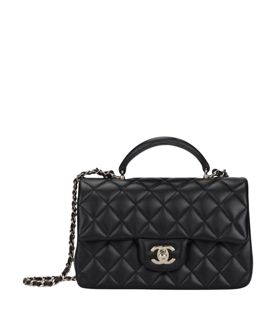 CHANEL Черная кожаная сумка через плечо, фото 1
